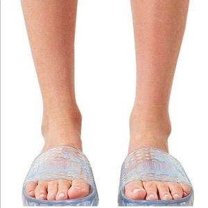 puma jelly slides white